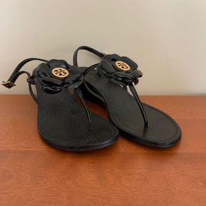 Black Tory Burch wedge sandals